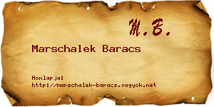 Marschalek Baracs névjegykártya